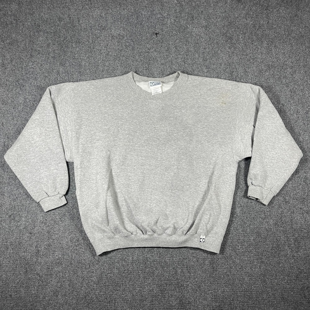 VTG Discus Athletic Mens 2XL Gray Raglan Crew Neck Sweatshirt Made In USA 90s